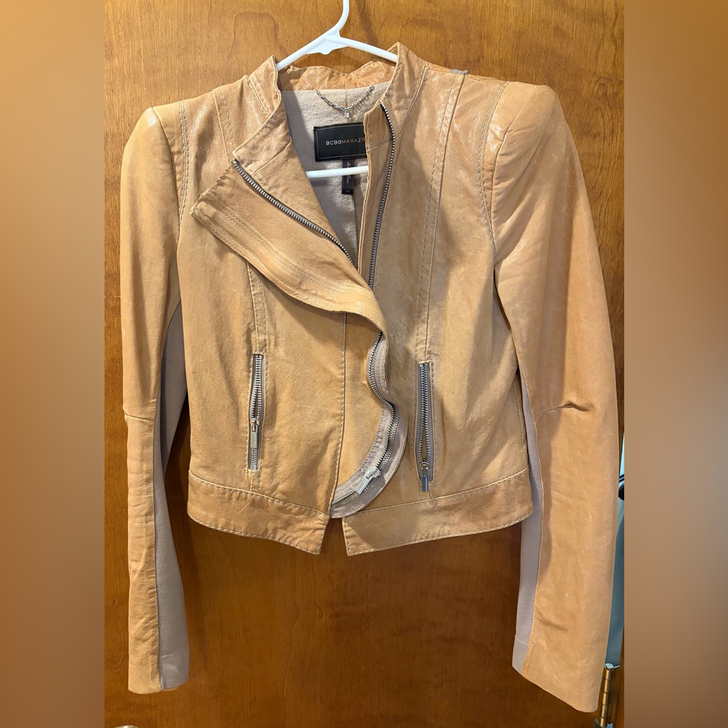 Bcbgmaxazria Light Brown Leather Jacket